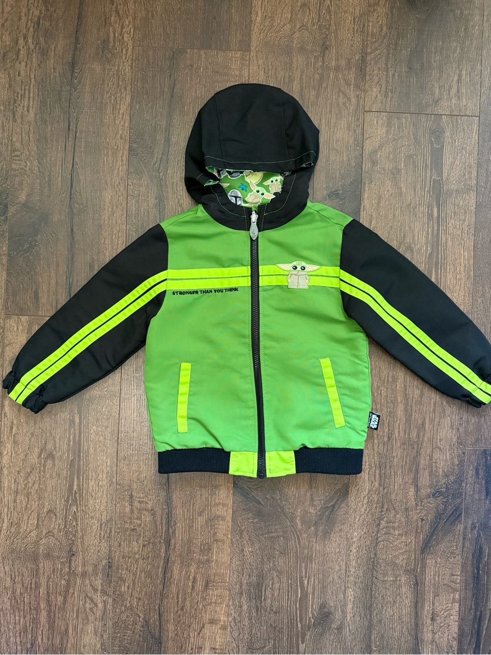 Star Wars Green and Black Kids Jacket with Grogu Accent